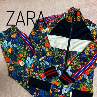 ZARA - ZARA トラックジャケット　セットアップ　花柄　ボタニカル