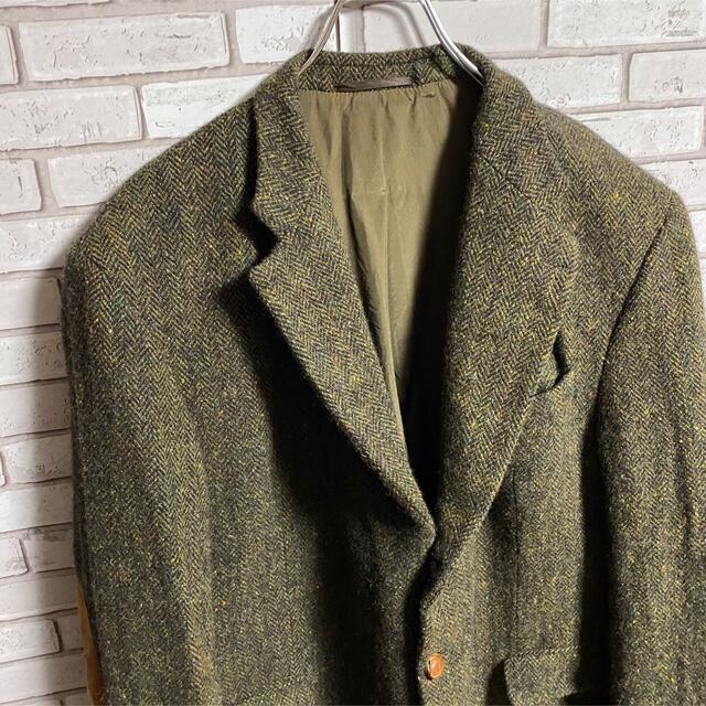 Harris Tweed(ハリスツイード)の90s 古着 ハリスツイード テーラードジャケット くるみボタン ヴィンテージ メンズのジャケット/アウター(テーラードジャケット)の商品写真