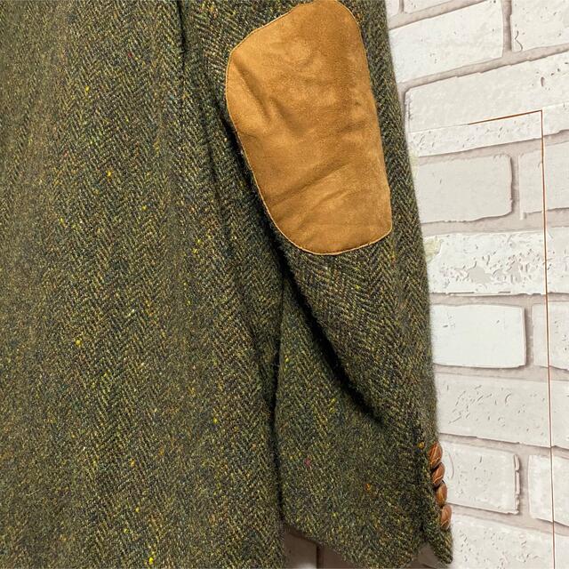 Harris Tweed(ハリスツイード)の90s 古着 ハリスツイード テーラードジャケット くるみボタン ヴィンテージ メンズのジャケット/アウター(テーラードジャケット)の商品写真