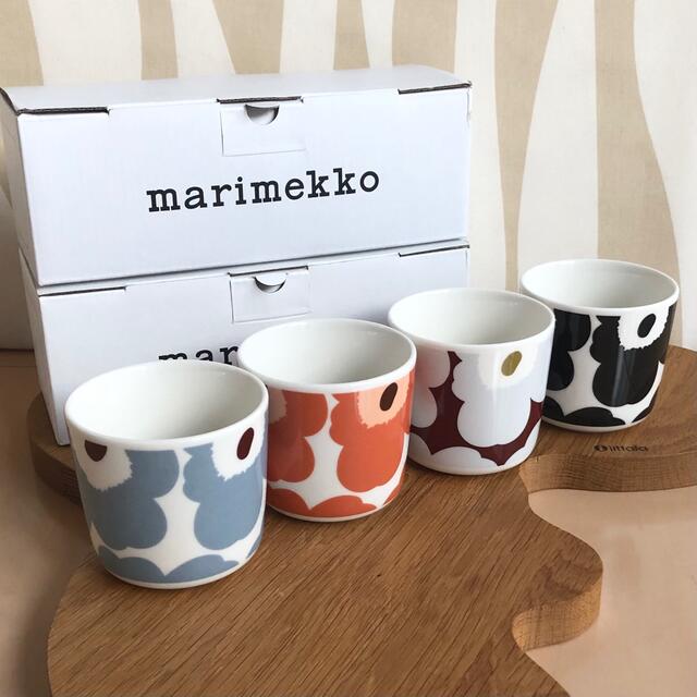 marimekko(マリメッコ)の新品 4個 marimekko UNIKKO ウニッコ ラテマグ マグカップ インテリア/住まい/日用品のキッチン/食器(食器)の商品写真
