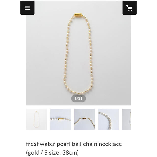 H.P.FRANCE(アッシュペーフランス)のMAYUアクセサリー　fleshpearlballchainnecklace レディースのアクセサリー(ネックレス)の商品写真