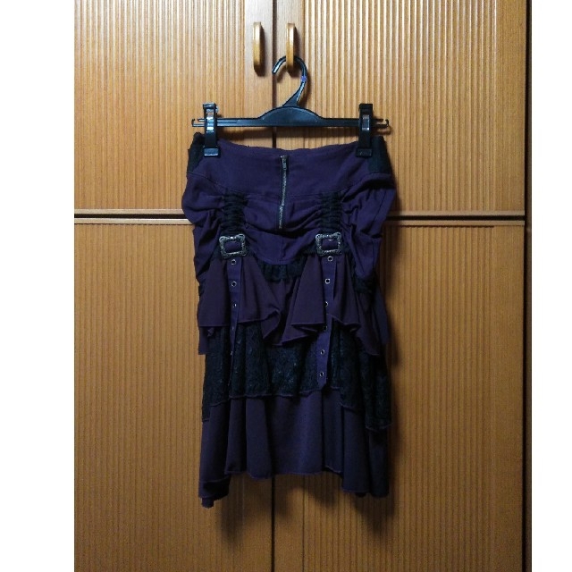 OZZONESTEスカート　濃い紫色　ウエスト部分薔薇刺繍入り