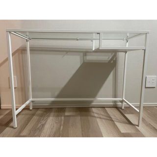 イケア(IKEA)のIKEA VITTSJÖ ヴィットショー　ガラステーブル(オフィス/パソコンデスク)