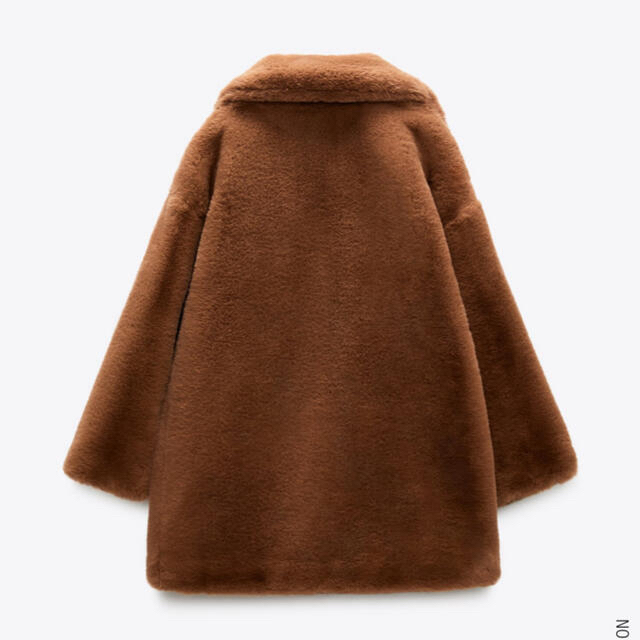 ZARA フェイクファーコート ダークブラウン S - 毛皮/ファーコート