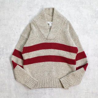 ギャップ(GAP)の80s OLD GAP オールドギャップ ショールカラー ボーダー柄 カウチン(ニット/セーター)