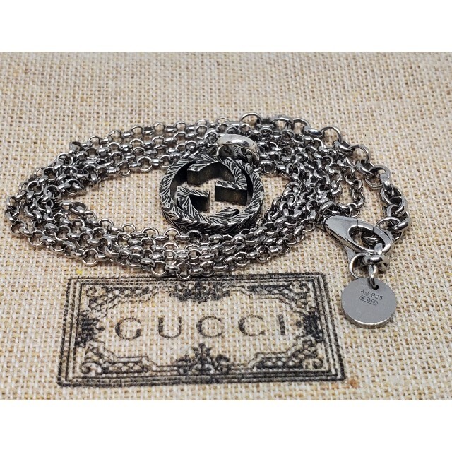 Gucci(グッチ)の【大人気 現行 美品】GUCCI インターロッキングG ネックレス  燻加工 メンズのアクセサリー(ネックレス)の商品写真