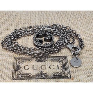 グッチ(Gucci)の【大人気 現行 美品】GUCCI インターロッキングG ネックレス  燻加工(ネックレス)