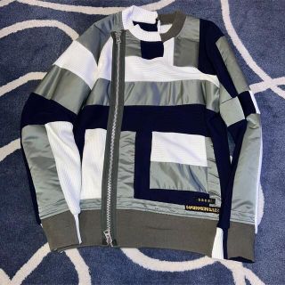 サカイ(sacai)のsacai サカイ 21SS ニット切替 ライダース ジャケット サイズ1(ニット/セーター)