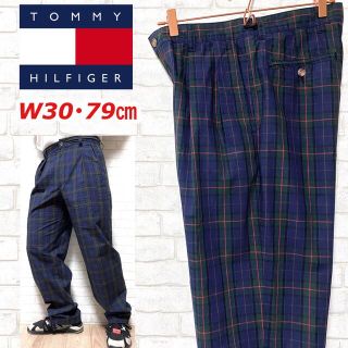 トミーヒルフィガー(TOMMY HILFIGER)のTOMMY HILFIGER トミーヒルフィガー チェック柄 コットンパンツ(スラックス)