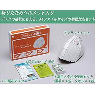 ミドリアンゼン(ミドリ安全)の防災関連グッズ　4点セット　折りたたみヘルメット(防災関連グッズ)