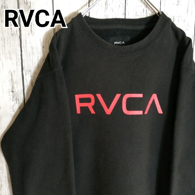 ルーカ RVCA スウェット ビッグロゴ センターロゴ 希少 ブラック レッド メンズのトップス(スウェット)の商品写真