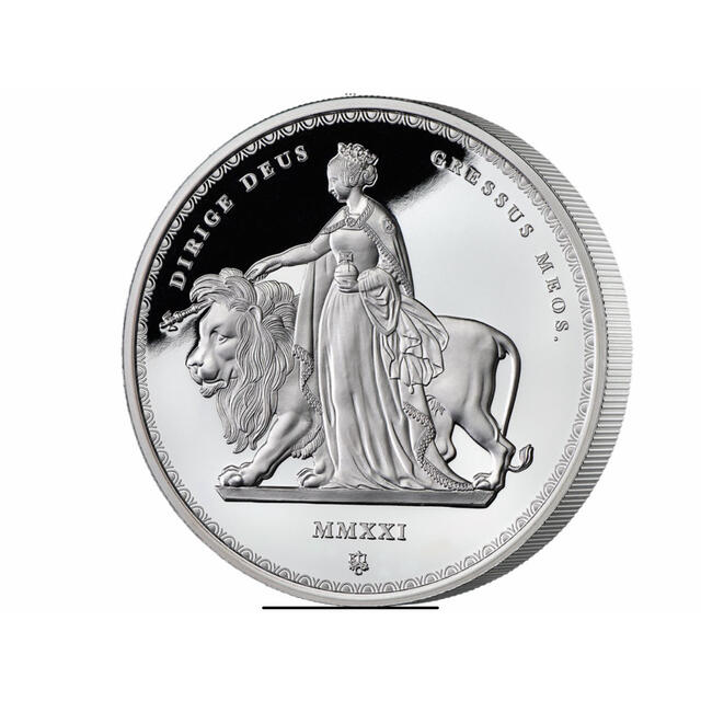 2021年セントヘレナウナとライオンシルバープルーフ2オンス銀貨