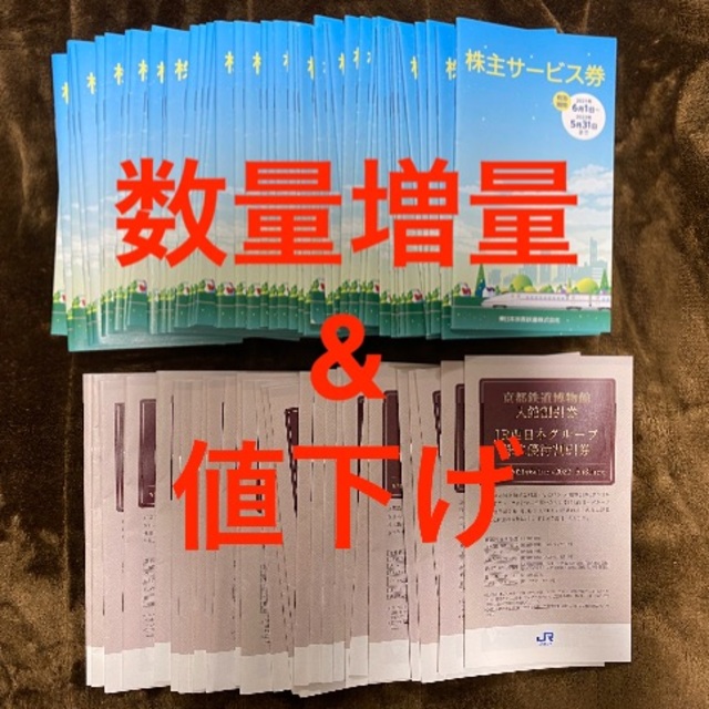 JR(ジェイアール)のJR東日本 JR西日本 株主サービス券 株主優待割引券 合計83冊+おまけ7冊 チケットの優待券/割引券(ショッピング)の商品写真