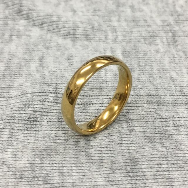 STAINLESS STEEL 4mmラウンドリング Gold メンズのアクセサリー(リング(指輪))の商品写真