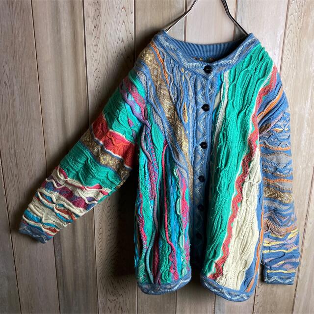 入手困難‼︎】COOGI◎3D 総柄ニット 人気配色 カーディガン A415-
