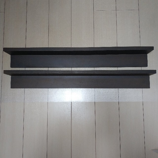 無印良品 壁に付けられる家具 棚 ウォールナット 88cm 2個セット-www