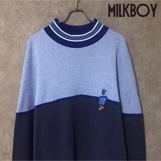 ミルクボーイ(MILKBOY)の【希少デザイン】milk  boy ハイネック トレーナー スウェット 鳥 刺繍(スウェット)
