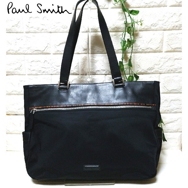 Paul Smith(ポールスミス)の【美品】 ポールスミス ナイロン×レザー トートバッグ 黒  マルチカラー メンズのバッグ(トートバッグ)の商品写真