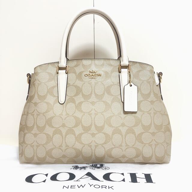 ☆超美品☆送料無料☆COACHコーチシグネチャーPVC2WAYハンドバッグ☆袋付