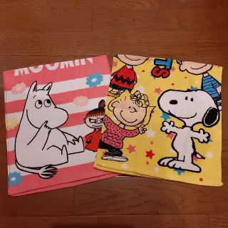 スヌーピー(SNOOPY)の【新品】スヌーピー　ムーミン　フェイスタオル　2枚セット(タオル/バス用品)