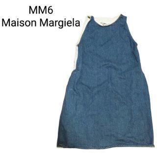 エムエムシックス(MM6)のMM6 Maison Margiela インディゴ 切替デニム ワンピース(ひざ丈ワンピース)