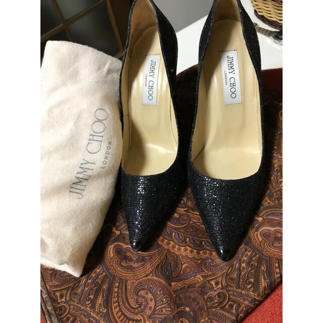 JIMMY CHOO(ジミーチュウ)のJIMMY CHOO グリッター パンプス　ブラック レディースの靴/シューズ(ハイヒール/パンプス)の商品写真