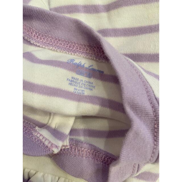 Ralph Lauren(ラルフローレン)の美品　ラルフローレン  ボーダーワンピース　紫　パープル　18M 85 キッズ/ベビー/マタニティのベビー服(~85cm)(ワンピース)の商品写真