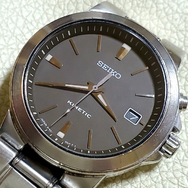 SEIKO セイコー キネティック デイト ブラック メンズ - www