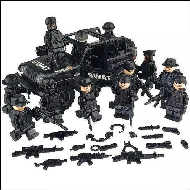 ☆レゴ互換品特殊部隊SWAT②☆ ミニフィグ12体&ジープ キッズ/ベビー/マタニティのおもちゃ(積み木/ブロック)の商品写真