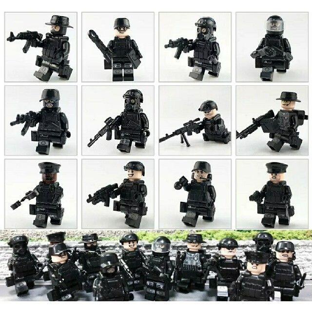 ☆レゴ互換品 特殊部隊SWAT①☆ ミニフィグ12体&武器 キッズ/ベビー/マタニティのおもちゃ(積み木/ブロック)の商品写真