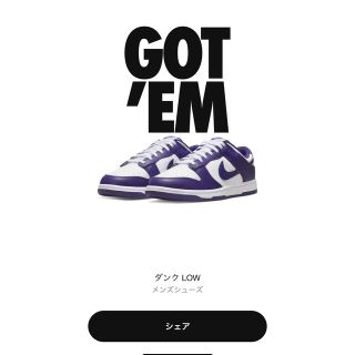 ナイキ(NIKE)のNIKE DUNK LOW COURT PURPLE COURT PURPLE(スニーカー)