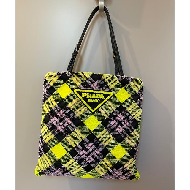 超美品】 【美品】PRADA タータンチェック柄 バッグ ...