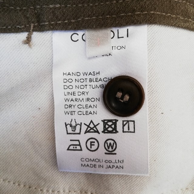 COMOLI 21SS コットンシルクオーバーパンツ OLIVE サイズ1 COMOLI 21SS コットンシルクオーバーパンツ OLIVE サイズ1