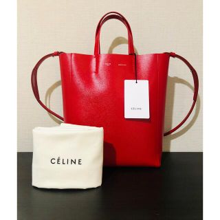 セリーヌ(celine)のカバスモール レッド 旧ロゴ トートバッグ(トートバッグ)