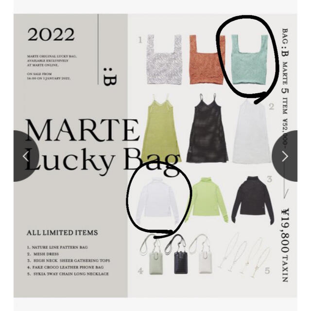 marte lucky bag 2022 トップス　専用 レディースのバッグ(トートバッグ)の商品写真