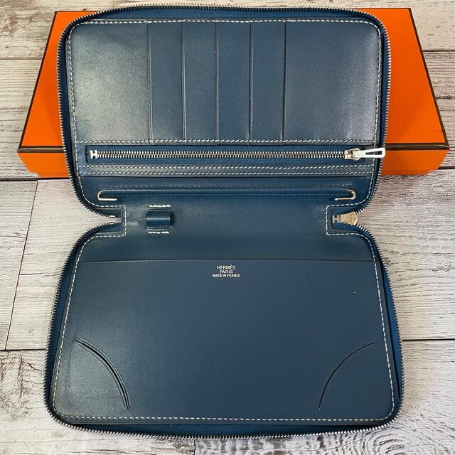 HERMES アザップ コンバイン ブルータラサ ラウンドファスナー長財布