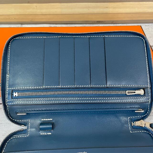 HERMES アザップ コンバイン ブルータラサ ラウンドファスナー長財布