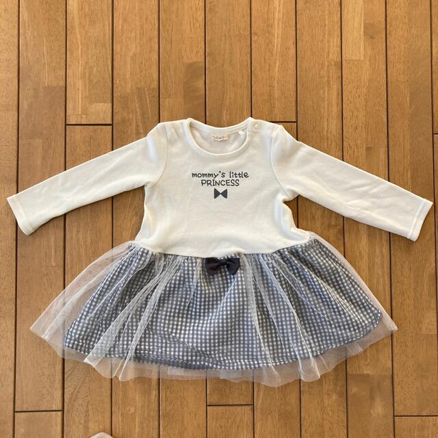 【未使用】90センチ　長袖　ワンピース　mariarjue キッズ/ベビー/マタニティのキッズ服女の子用(90cm~)(ワンピース)の商品写真