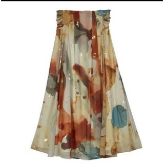 アメリヴィンテージ(Ameri VINTAGE)のAMERI UNDRESSED AMELIA INK ART SKIRT (ロングスカート)