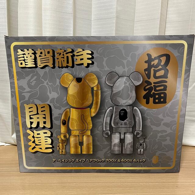 BE@RBRICK BAPE 招き猫 金メッキ＆達磨 銀メッキ100％＆400％