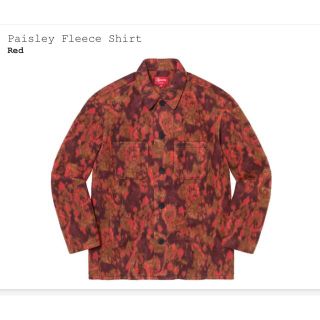 シュプリーム(Supreme)のSupreme Paisley Fleece Shirt Red Lサイズ(シャツ)