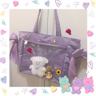 メゾンドフルール(Maison de FLEUR)のあか様専用♥メゾンドフルール☆クリアポケット☆パープル☆痛バ☆トートバッグ(トートバッグ)