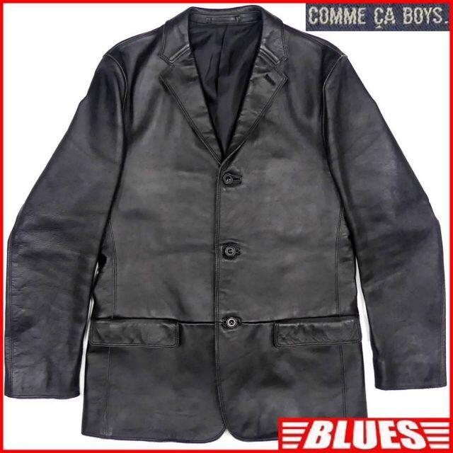 COMME CA MEN - コムサ メンズ レザー テーラードジャケット M 黒 ...