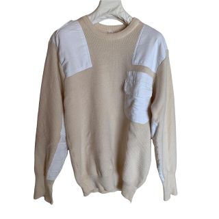 マルタンマルジェラ(Maison Martin Margiela)の西ドイツ軍　ミリタリーニット　エルボーパッチニット　ヴィンテージ(ニット/セーター)