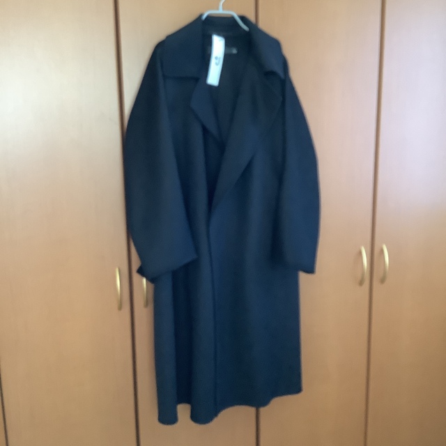 UNIQLO(ユニクロ)の新品　ユニクロ　＋J   カシミヤブレンド ラップロングコート　ブラック　 レディースのジャケット/アウター(ロングコート)の商品写真