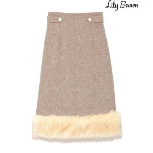 Lily Brown(リリーブラウン)のリリーブラウン フェイクファースカート LWFS175116 レディースのスカート(ひざ丈スカート)の商品写真