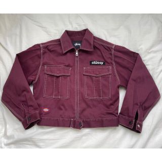 ステューシー(STUSSY)のStussy Women x Dickies Work Jacket ワイン(ノーカラージャケット)