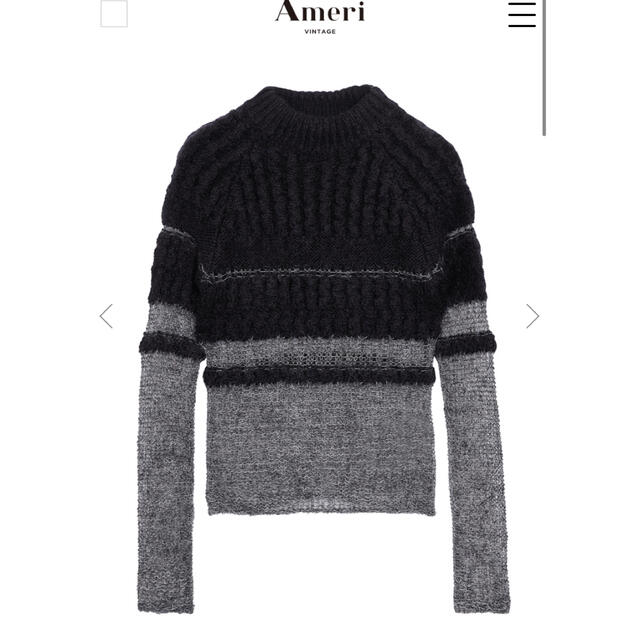 Ameri VINTAGE(アメリヴィンテージ)の【Ameri VINTAGE】BUMPY SHEER DOCKING KNIT レディースのトップス(ニット/セーター)の商品写真