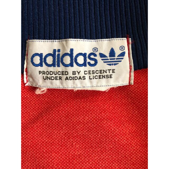 80s【adidas】アディダス ヴィンテージ デサント製 白赤 ジャージ
