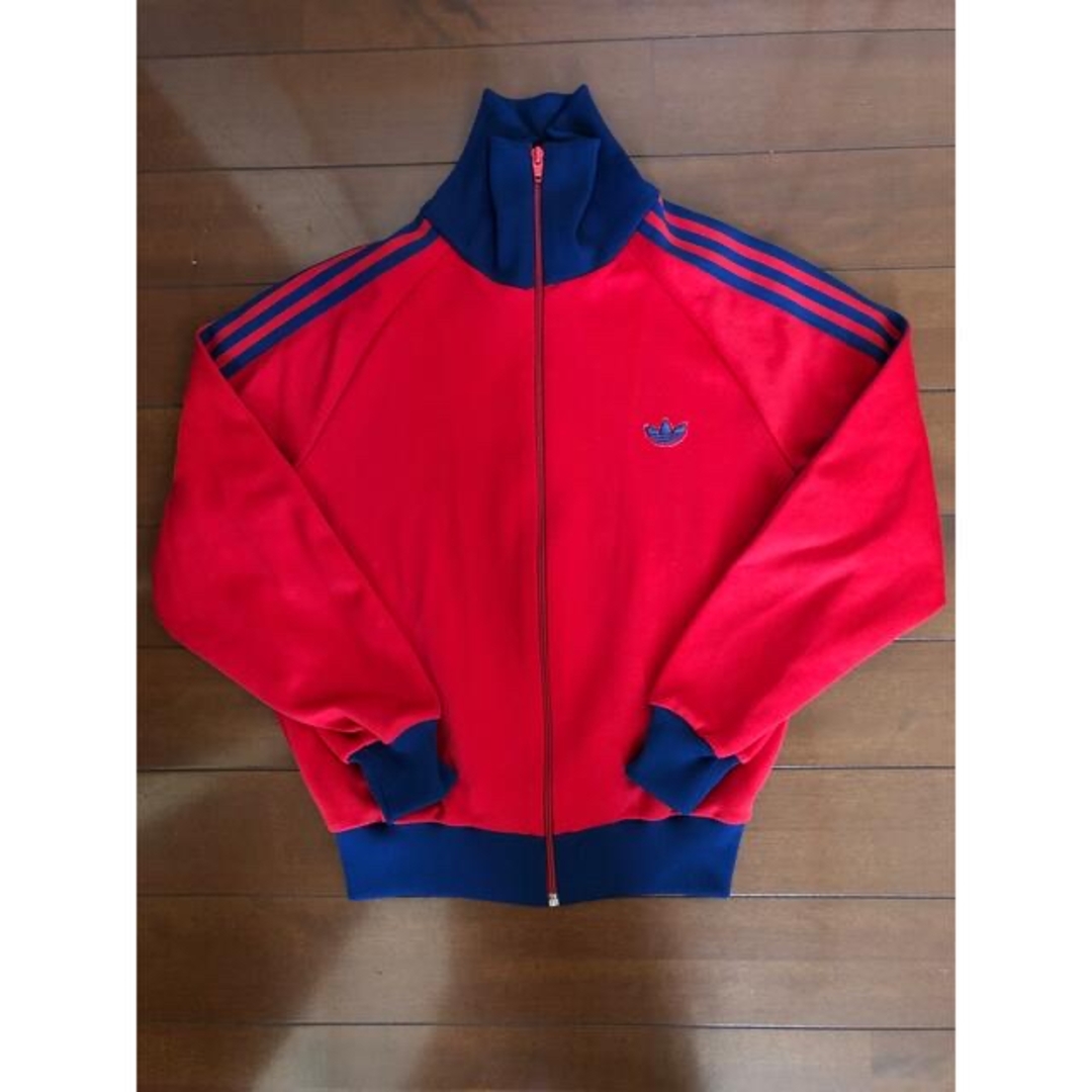adidas - 古着 アディダス 80s デサント製 vintage ジャージ赤 adidas - 古着 アディダス 80s デサント製 vintage ジャージ赤
